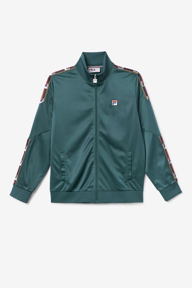 Fila Jacket Mens Green Carson Track - Ireland 91726-UTWC